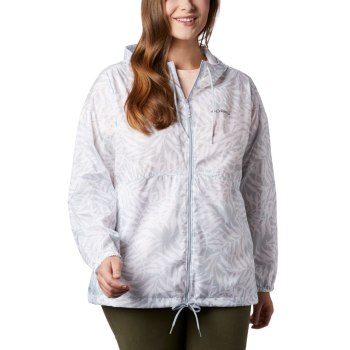 Dámské Bundy Columbia Flash Forward Printed Windbreaker Plus Size Šedé YJLACX495